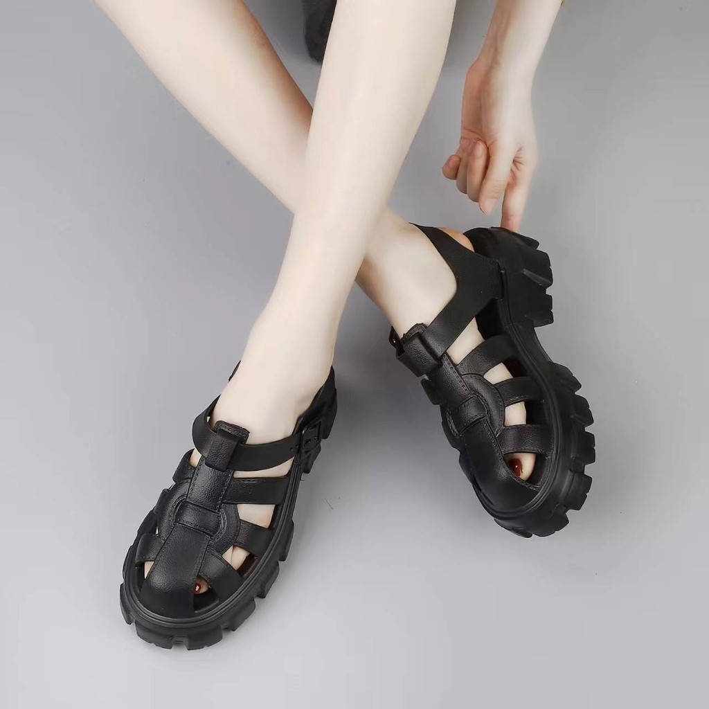 Nice 2 feet u ใหม่ล่าสุด 2458 รองเท้ารัดส้นสไตล์น้องแซง เสริมส้น 5 ซม รองเท้าสไตล์เกาหลี รองเ้ทารัดส้นผู้หญิง