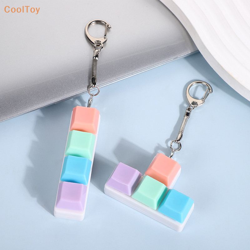 Cooltoy 1PC Finger Keyboard Caps Prop คีย ์ บอร ์ ดของเล ่ น Macaron ความเครียดบรรเทา DIY ปุ ่ ม Keycap Fidget พวงกุญแจคีย ์ บอร ์ ด Keyring ของเล ่ นร ้ อน