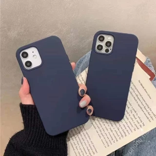 Supercase i11 12 13 14 15 7plus x/xs/xr/xsmax i6/7/8 i15promax Silicone Case เคสซิลิโคน ลบรอยเปื้อนได้ บุกำมะหยี่ สีดำ