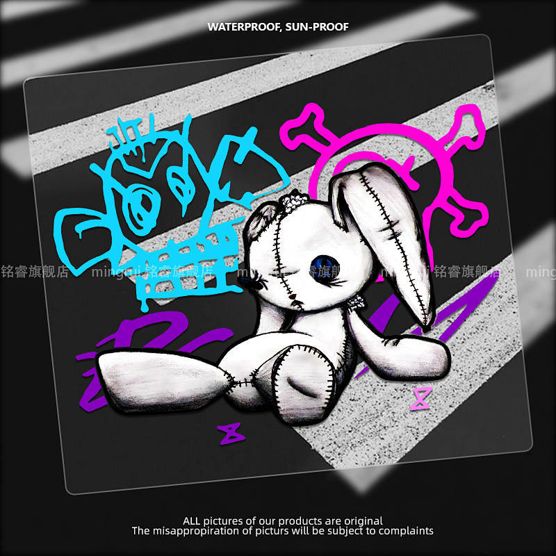 สติ๊กเกอร์ติดรถอนิเมะสร้างสรรค์ jinx jinx สเปรย์ร้อนตัวน้อย Graffiti ตุ๊กตากระต่ายสติกเกอร์ตกแต่งร่างกาย
