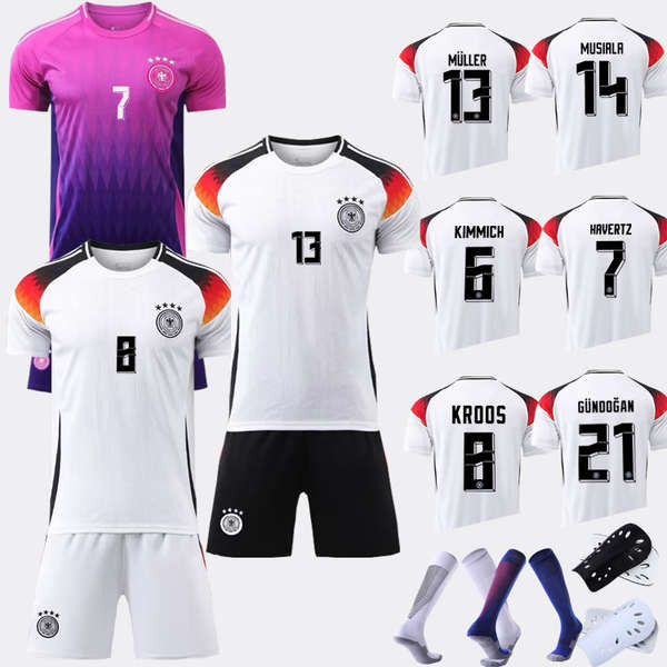 เสื้อบอลไทย เสื้อฟุตบอล ยูโร 2024 ทีมชาติเยอรมนี เสื้อ มุลเลอร์ เหย้าและเยือน ชุดเสื้อฟุตบอลหมายเลข 13 สําหรับเด็กผู้ชายและผู้ใหญ่และเด็ก