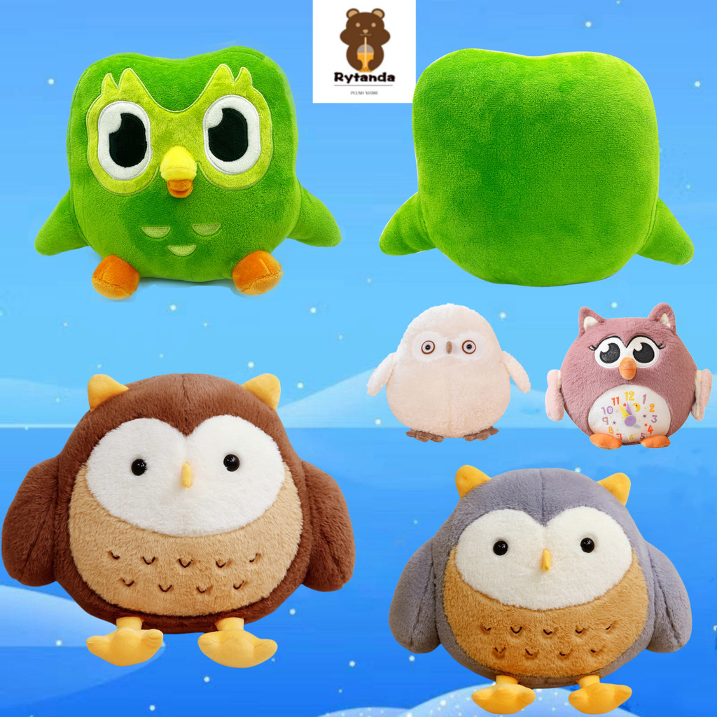 ✨In Stock✨Kawaii Owl Plush Toy นกฮูก Duolingo Plushie Duo สีเขียว ตุ๊กตานุ่ม หมอนเด็กน่ารัก ของขวัญวันเกิดสําหรับสาว ๆ ของขวัญวันเด็ก