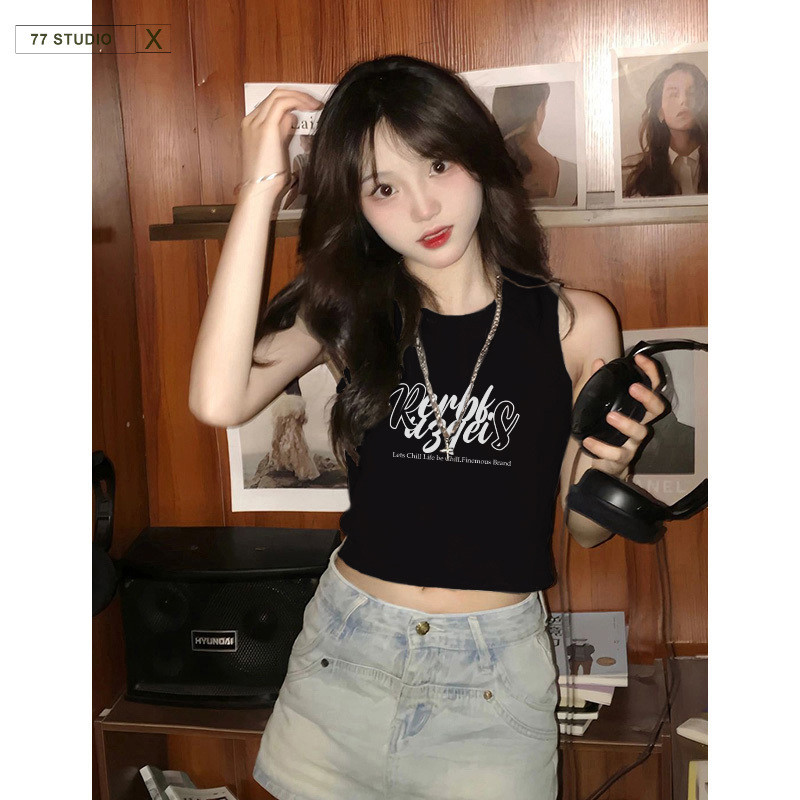 （พร้อมส่งจากกทม มาถึงใน 2วัน）100%Cotton  เสื้อกล้ามเอวลอย  ผ้าคัตคอน นิ่มใส่สบาย   เสื้อสายเดี่ยว เซ็กซี่น่ารัก