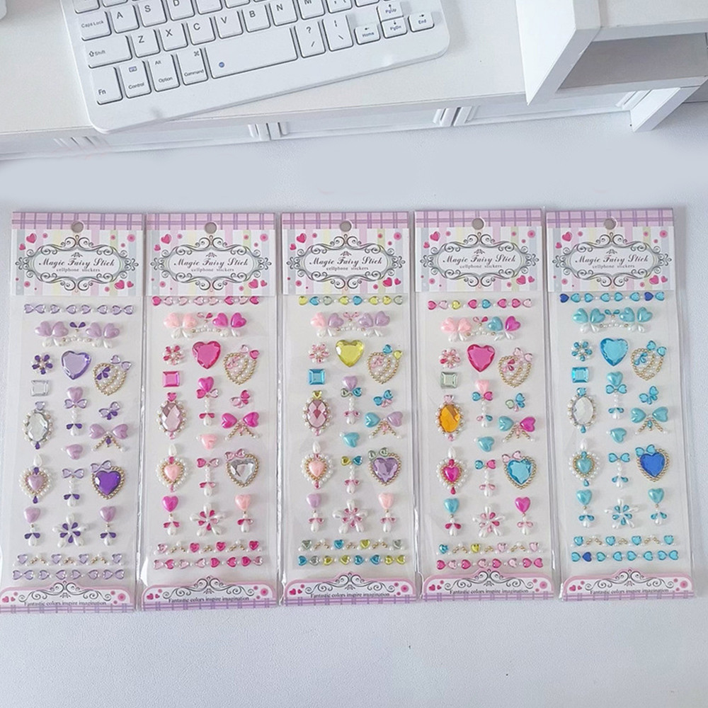 Rhinestone Party Face ตกแต ่ งสติกเกอร ์ ทิ ้ งตาแต ่ งหน ้ าเจาะ DIY Self Adhesive