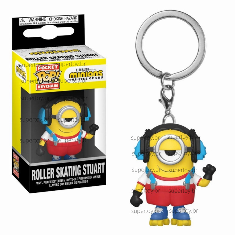 Funko Pop! พวงกุญแจเด ็ กผู ้ หญิง Minions The Rise of Gru - Roller Skating Stuart