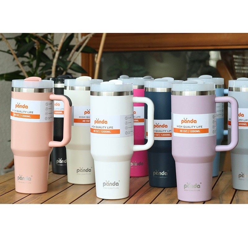 1200ML แก้วเก็บอุณหภูมิ แก้วน้ำเก็บความเย็น PANDA ขวดน้ํา ขนาด 40OZ ขวดน้ําเก็บความเย็น แก้วเก็บอุณหภูมิร้อน/เย็น