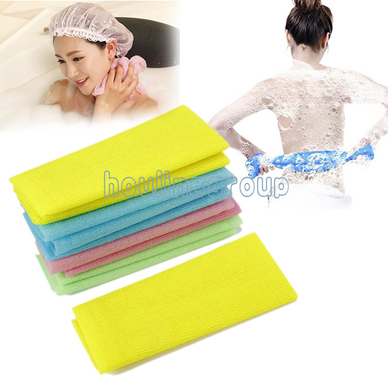 ผ้าขนหนูขัดผิว Unisex Skin Beautification Wash Your Face Take a Bath Back Rub Cloth สีสุ่ม
