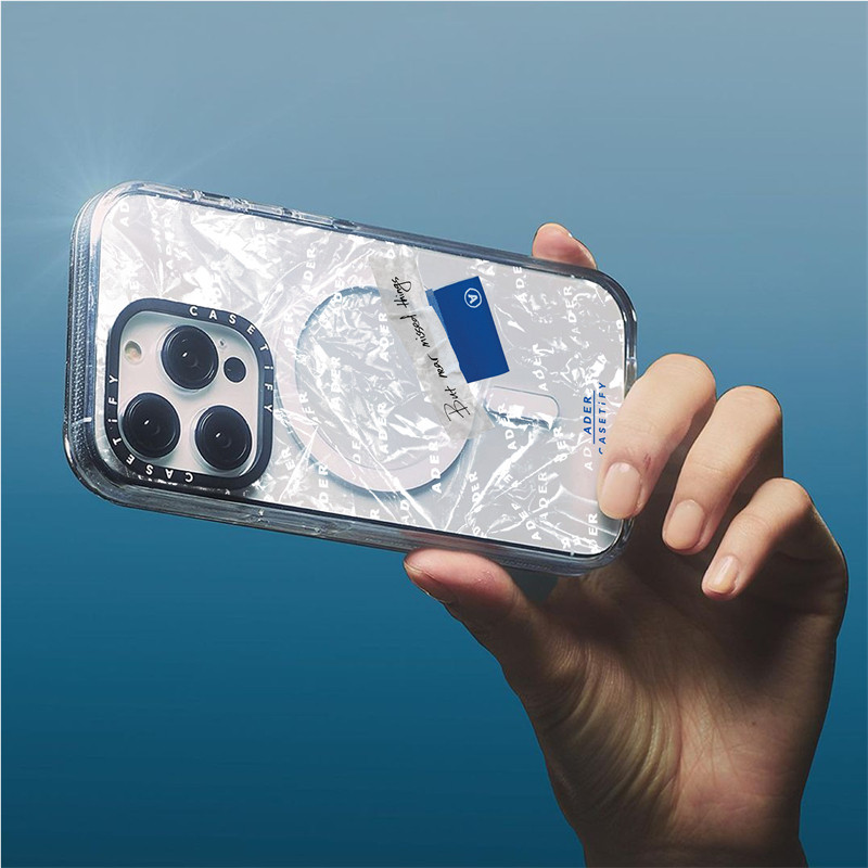 Casetify X ADERERROR สติกเกอร ์ Clear กรณีแม ่ เหล ็ กดูด Clear Hard อะคริลิคด ้ านหลัง TPU Edge กรณี Sideband ตัวอักษรโทรศัพท ์ กรณีผลกระทบสําหรับ Apple IPhone 13 14 15 Pro Max พร ้ อมกล ่ อง