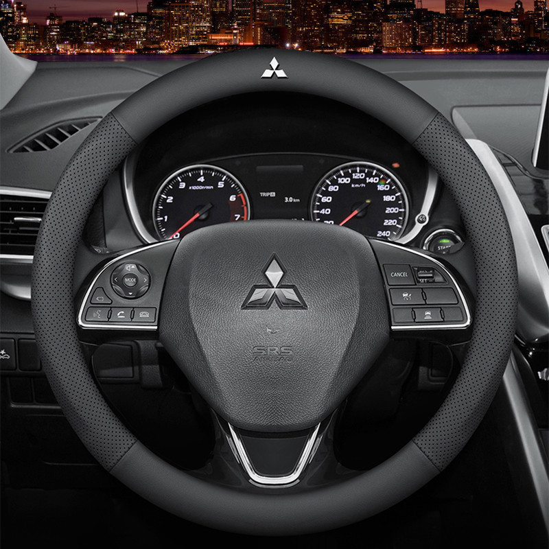 พวงมาลัยรถ Anti Slip พวงมาลัย 38 ซม.ไมโครไฟเบอร์หนังพวงมาลัยรถสําหรับ Mitsubishi Xpander Triton Lancer Mirage G4 ASX Attrage Outlander
