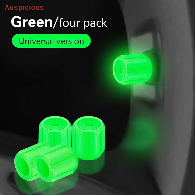 [มงคล] 4 PC Luminous ยางวาล์วหมวกสําหรับรถยนต์รถจักรยานยนต์จักรยานดุมล้อเครื่องมือจัดแต่งทรงผมเรืองแสงใน Dark วาล์ว Stem Air ฝุ่นขอบอุปกรณ์เสริม