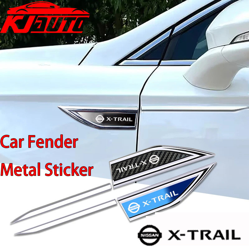 2 ชิ้น/เซ็ต Nissan Xtrail X trail รถ Fender สติกเกอร์โลหะภายนอกตกแต่งขวาซ้าย Decals การปรับเปลี่ยนสําหรับ X-trail T31 2008-2013 T32 2014-2021 T33 Nismo อุปกรณ์เสริม