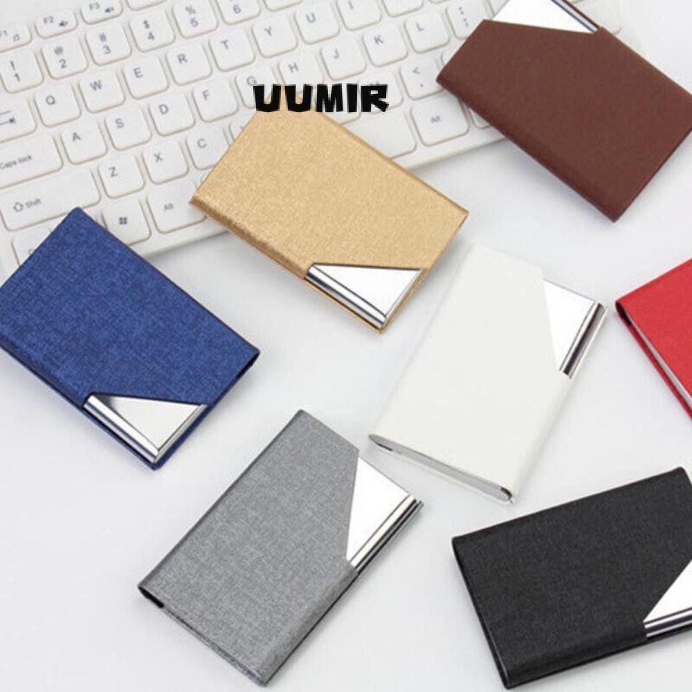 UUMIR  กระเป๋าใส่นามบัตร หนัง PU หัวเข็มขัด น้ําหนักเบา แฟชั่นผู้ชาย ที่ใส่บัตรเ