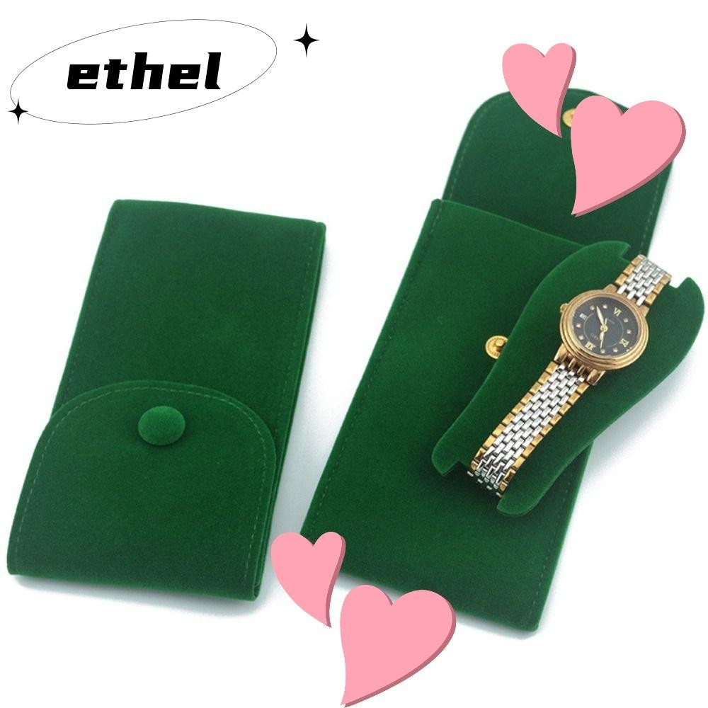 Ethel1 Watches Pouch, Flannelette Snap Watch Boxes , Portable Dust Protect Gift Packaging Men