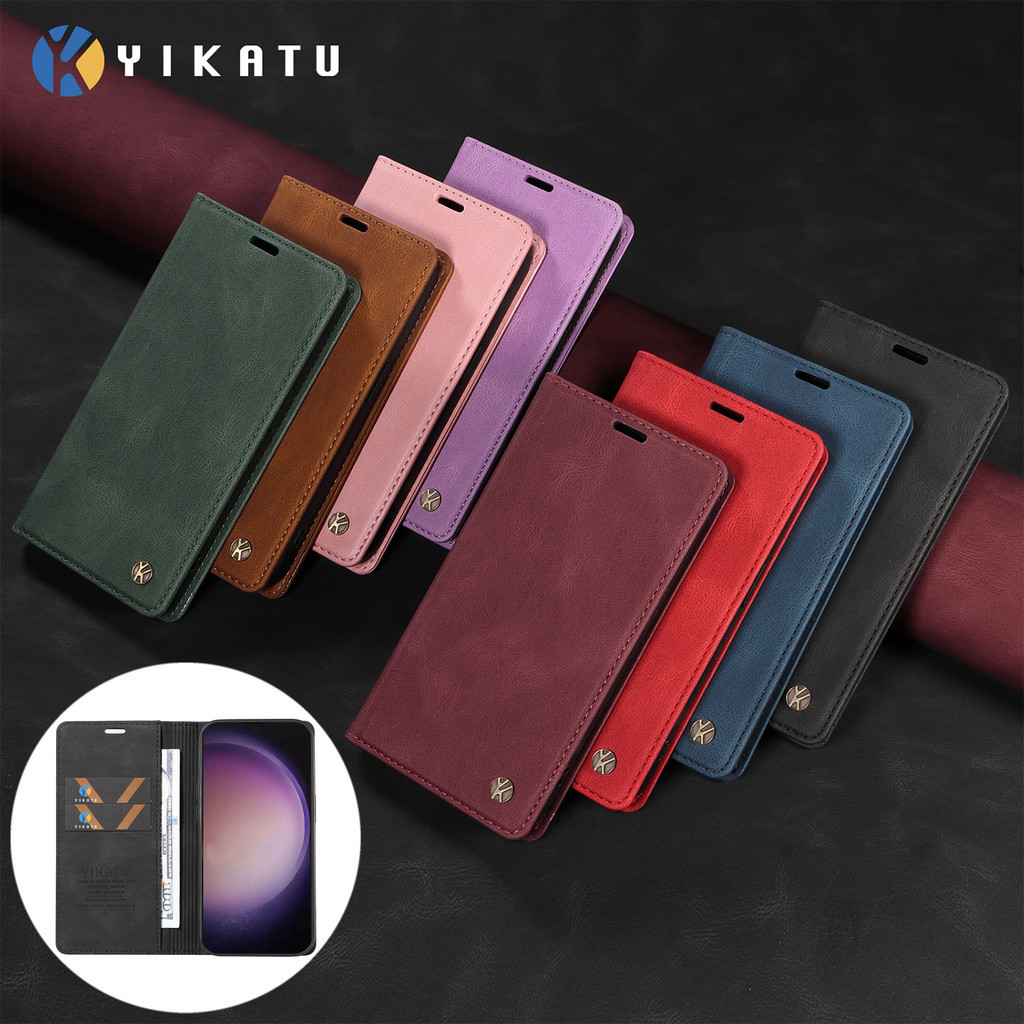 เคส Case for iPhone 11 12 13 Pro Max 7 8 Plus SE 2020 2022 SE2 SE3 ไอโฟน X XR Xs Max เคสฝาพับ เคสเปิดปิด โทรศัพท์หนัง PU TPU นิ่ม ฝาพับ พร้อมช่องใส่บัตร และสายคล้องมือ Flip Cover Leather Wallet With Card Slots ซองมือถือ yk004