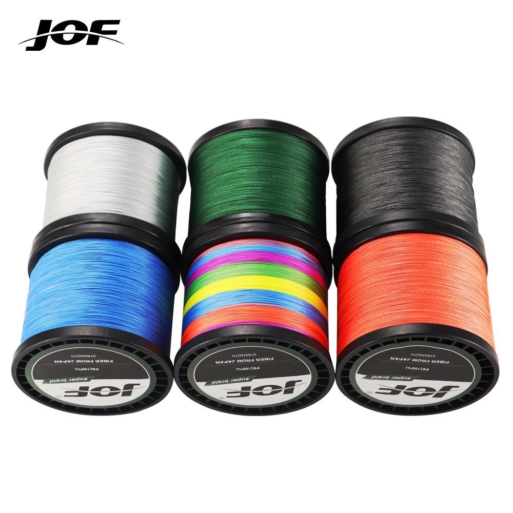 Jof 1000m PE สายตกปลาถัก Multifilament 4 สายสําหรับตกปลาตกปลาปลาคาร์พ 8 10 20 30 35 40 50 60 80 ปอนด