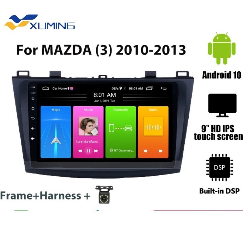 2 + 16G Android 10.0 รถวิทยุเครื ่ องเล ่ นมัลติมีเดียสําหรับ Mazda 3 2004-2013 นําทาง Gps 2 Din