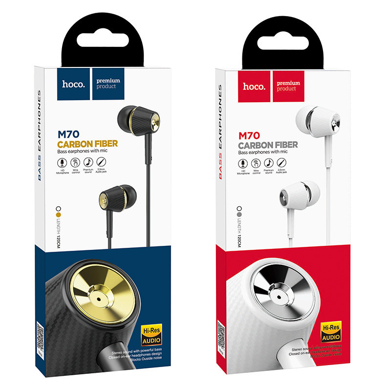 Hoco หูฟัง In ear พร้อมไมค์ รุ่น M70 ฟังได้ รับสายได้ พร้อมประกัน 1 ปี