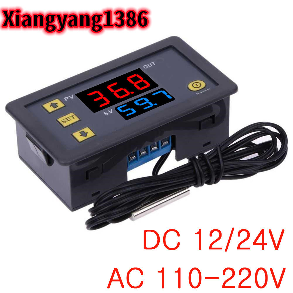 W3230 Mini Digital Temperature Controller 12V 24V 220V Thermostat Regulator ความร้อน Cooling Control Thermoregulator พร้อมเซนเซอร์