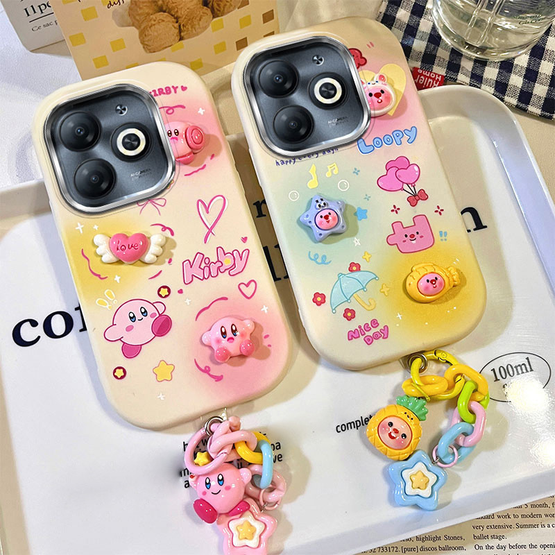 เคสโทรศัพท์เคลือบด้วยไฟฟ้าตุ๊กตาน่ารักสําหรับเคส infinix smart 8 tecno spark go 2024