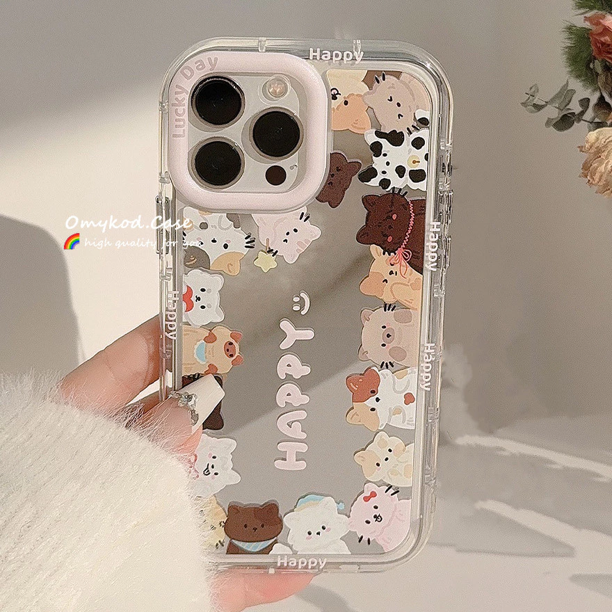 เคสกระจกการ์ตูนสำหรับ iPhone 16 15 14 13 12 11 Pro Max XR XS Max 7 Plus thumbnail 10