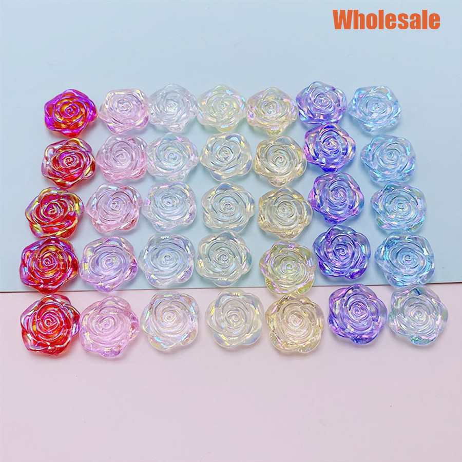 10 ชิ ้ น 18 มม.อะคริลิคด ้ านล ่ างแบน Perforated DIY ดอกไม ้ AB Magic สี Rose ลูกปัดสําหรับสร ้ อยข ้ อมือสร ้ อยคอเครื ่ องประดับทําจี ้ อุปกรณ ์ เสริม