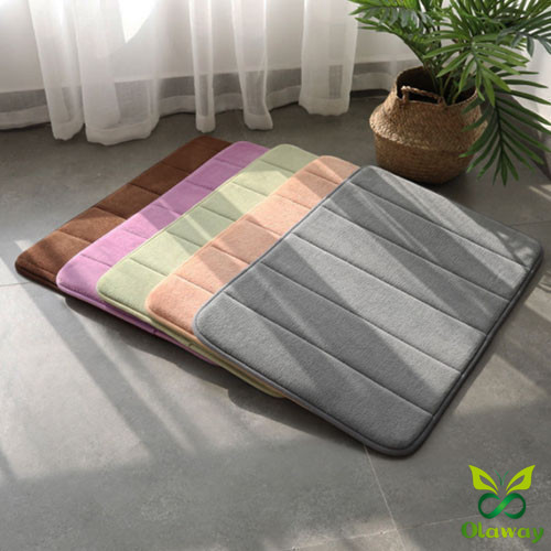 Olaway พรมเช็ดเท้า 40x60 C m เมมโมรี่โฟม พรมกันลื่น พรมเช็ดเท้า พรมห้องนอน Anti-slip mat