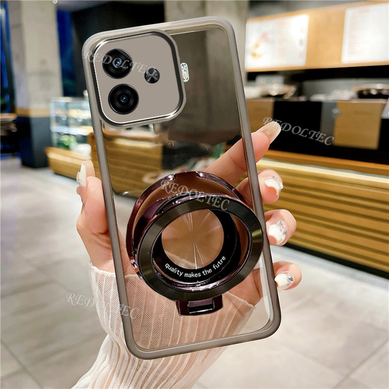 เคส VIVO IQOO Z9 Z9X 5G 2024 ออกแบบใหม่ที่วางขาตั้งแม่เหล็กปลอกใส VIVO IQOOZ9 IQOOZ9X IQOO Z 9 Z9 X 