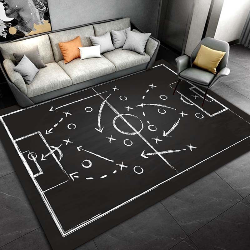 [พร้อมสต็อก] ฟุตบอลพรมห้องนั่งเล่นพรมตกแต่งบ้านห้องนอนพรมเด็กชายเด็กบ้านครัวเสื่อพรมปูพื้นของขวัญ