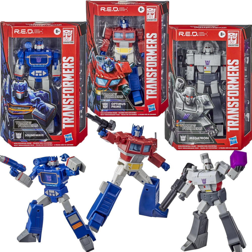 ทรานส์ฟอร์มเมอร์ส RED Robot Enhanced Design G1 Optimus Prime Megatron Soundwave Action Figure Toy Collection Hobby Gift