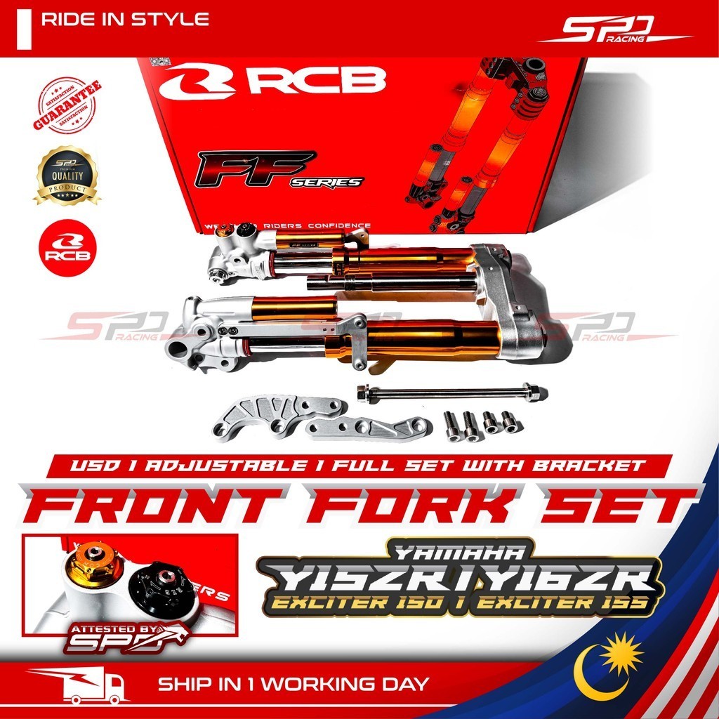 Y15 Y16 ชุดส้อมหน้า I USD ปรับ RCB Racing Boy I ชุดพร้อมขายึดสําหรับ YAMAHA Y15 / Y15ZR / Y16 / Y16Z
