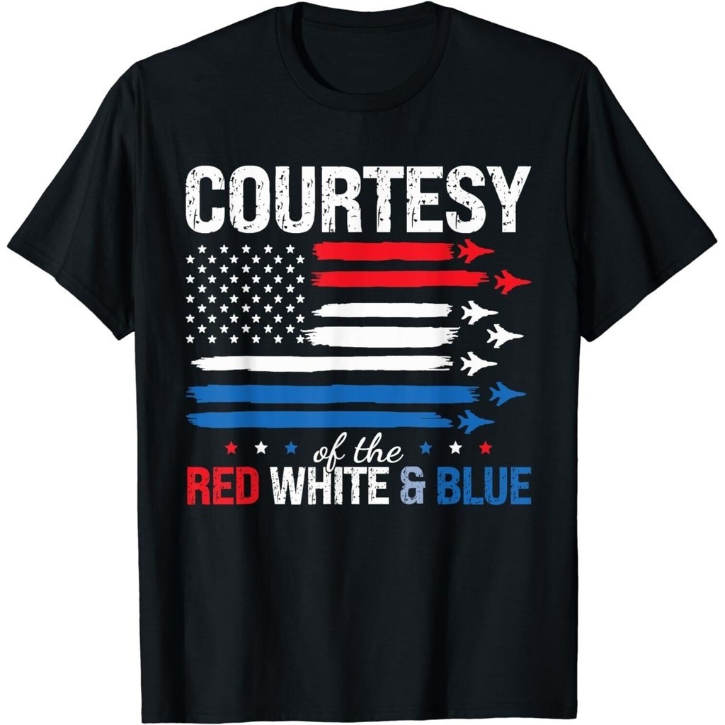 Courtesy Of The Usa And Blue 4Th Of July เสื้อยืด Unisex