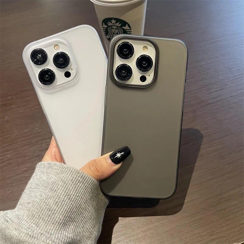 Minimalist Matte Texture เหมาะสําหรับ IPhone 11 12 Pro Max X XR XS Max SE 7 Plus 8 Plus IPhone 13 Pro Max IPhone 14 Pro Max แฟชั่นที่ไม่ซ้ํากันไม่มีลายนิ้วมือซ้ายส่วนบุคคล