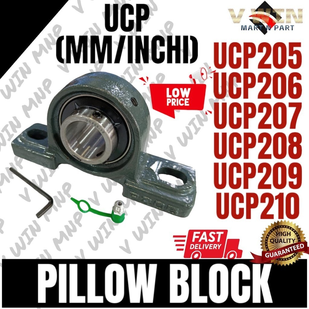 UCP205 UCP206 UCP207 UCP208 UCP209 UCP210 บล็อกหมอนแบริ่งรู มม./นิ้ว