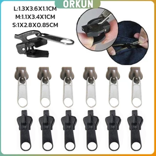 Orkun หัวซิปกระเป๋า ชุดซิปซ่อม มี 6 ชิ้น/เซต เปลี่ยน 3สี Zipper Head