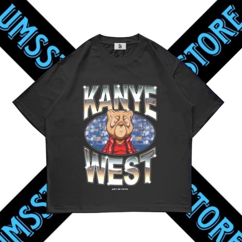 💥Kanye West การจัดส่งที่รวดเร็วHitam Umsstore | เสื้อเชิ้ต ลาย West KANYE | เสื้อยืด สีดํา สไตล์วินเ