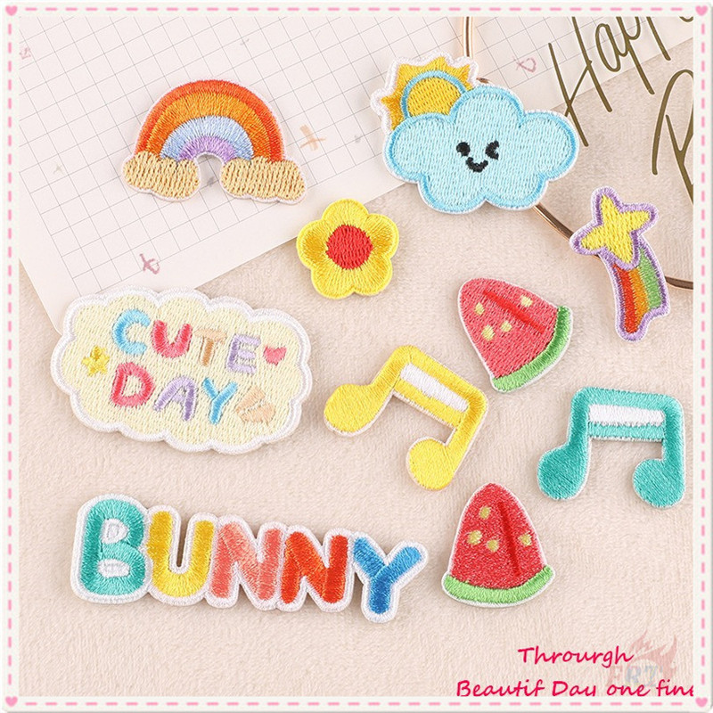 ✿ Rainbow / Cloudy / Bunny / Watermelon / Note / Shooting Star – Have A Nice Day Self-กาวสติกเกอร์ Patch ✿ 1 ชิ้น DIY เย็บบนเหล็กบนป้ายเสื้อผ้าเย็บปักถักร้อย