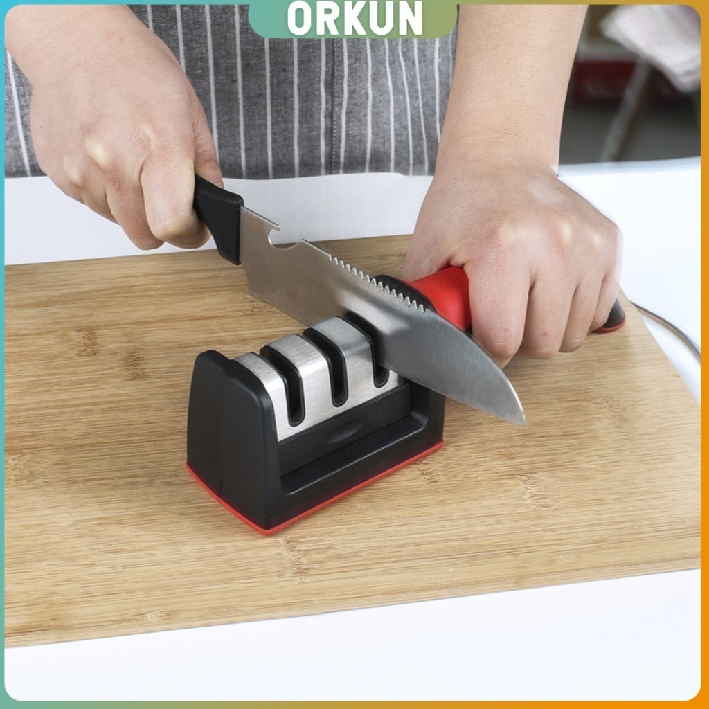 Orkun ที่ลับมีด อุปกรณ์ลับมีด หินลับมีด ลับได้ เครื่องลับมีด แท่นลับมีด / Knife sharpener ราคา ถูกที่สุด ดีลบีเคเค