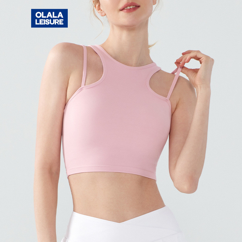 Yoga sports Bra Fixed Pads Racer Back Good Support