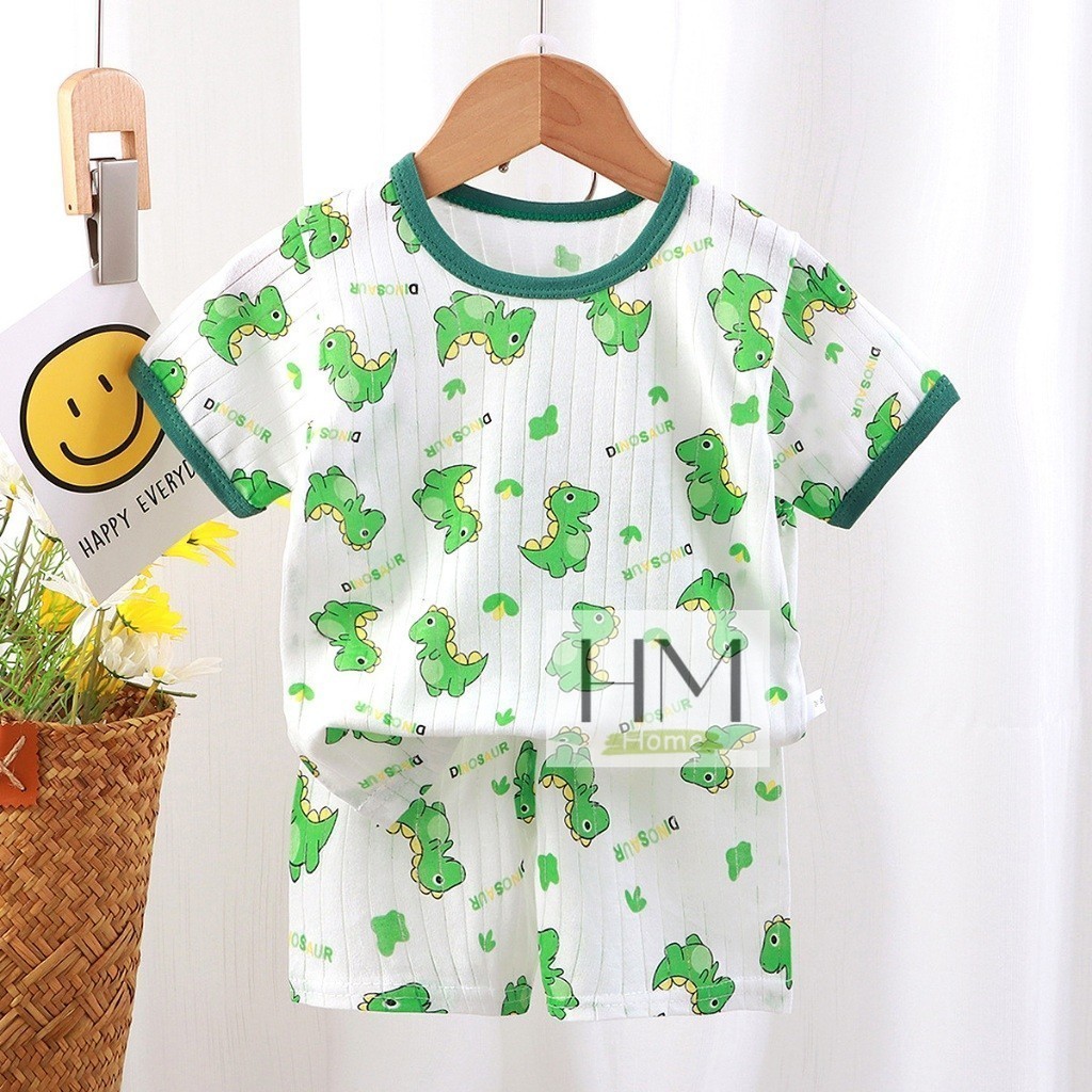 ชุดนอนเด็กผ้าใยไผ่ ชุดนอนเซท 2 ชิ้น เสื้อผ้าเด็ก เสื้อ+กางเกง - รูปที่ 6