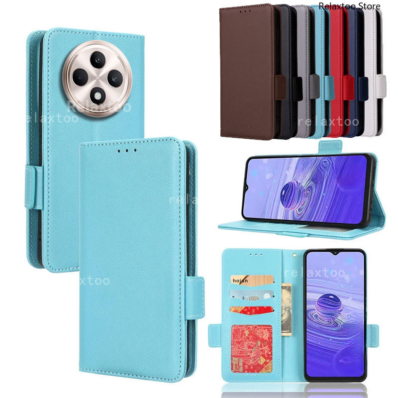 Oppo Reno12 F 5G ผิวธรรมดาสีทึบปลอกหนังสําหรับ OPPO Reno 12 Pro F 12F 12Pro Reno12Pro Reno12F 5G แม่เหล็กพร้อมกระเป๋าสตางค์เคสโทรศัพท์กันกระแทกป้องกันปกหลัง