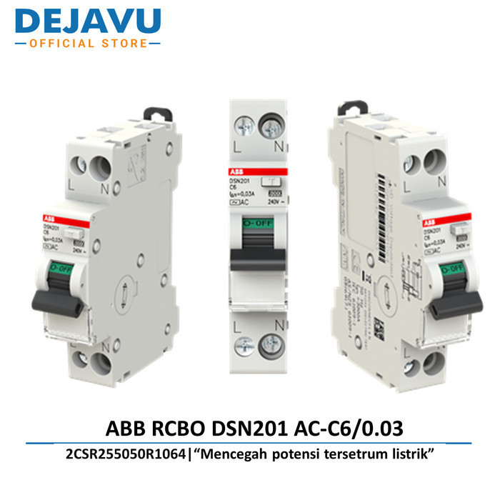 เซอร์กิตเบรกเกอร์ ABB RCBO DSN201 AC-C6/0.03