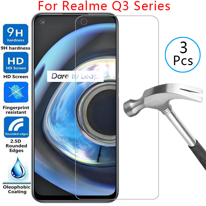 สําหรับ realme q3 pro งานรื่นเริง q3s q3t q3i 5g กระจกนิรภัยบน realmeq3 q 3 3q q3pro โทรศัพท์ coque 
