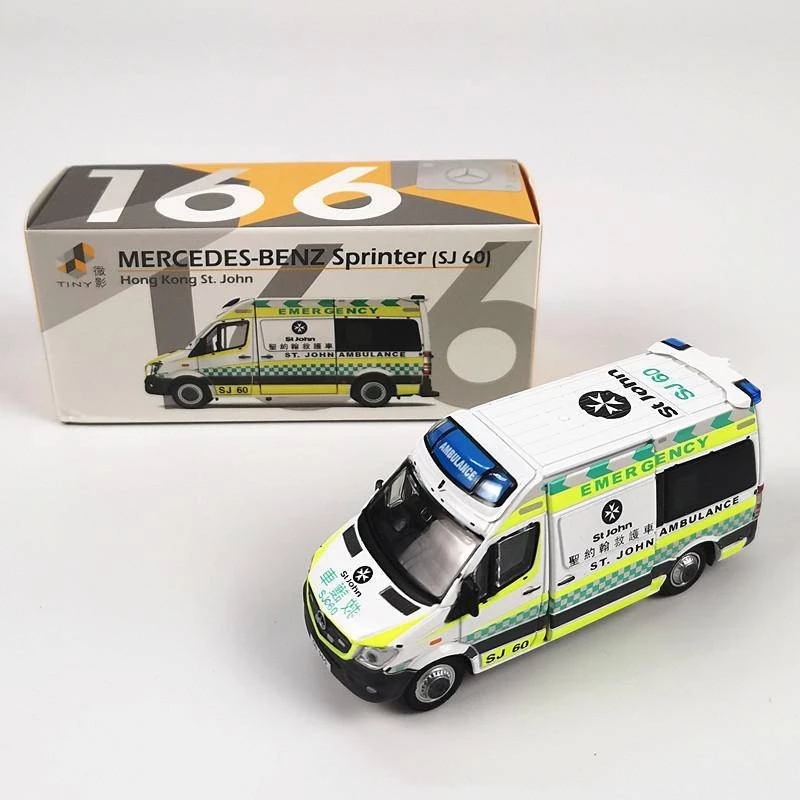 Tiny 166 Hong Kong St. John Ambulance Benz Sprinter 1/76 Diecast Model (SJ 60) 010604