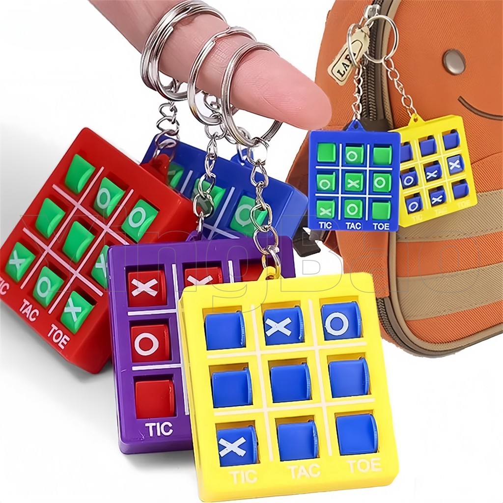 สีสัน Tic Tac Toe พวงกุญแจเด็กปริศนาเกมของเล่นของขวัญสําหรับงานแต่งงานแขกอีสเตอร์,ของขวัญวันเกิด Party Supplies