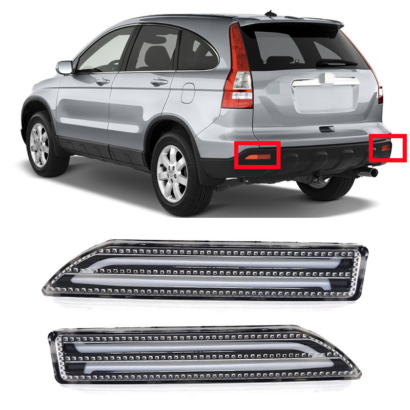 1 ชุด Led ด้านหลังกันชนไฟเบรค Reflector โคมไฟสําหรับ Honda CRV 2007 2008 2009 ไฟท้าย