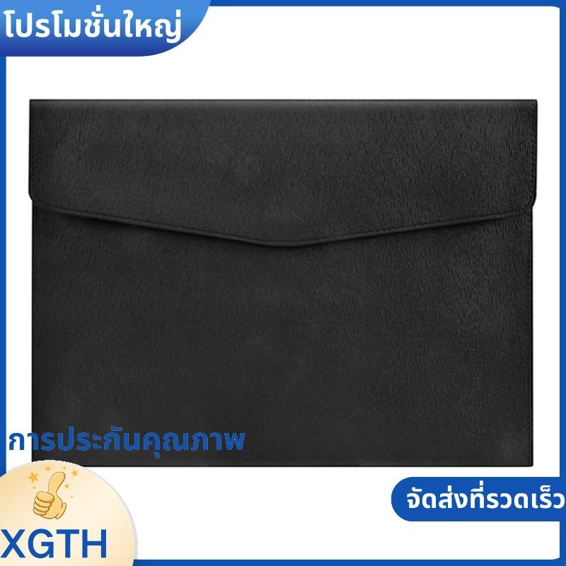 หนัง PU A4 แฟ้มโฟลเดอร์เอกสารกันน้ํา Portfolio ซองโฟลเดอร์พร้อม Snap ปิด (สีดํา) .xgaminfhcifuehth