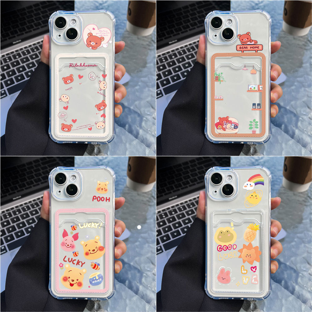 Card Holder เคส For iPhone 16 11 13 15 14 Pro Max 12 XR X Xs 7 8 Plus SE 15promax 16promax 14promax เคสโทรศัพท์มือถือ
