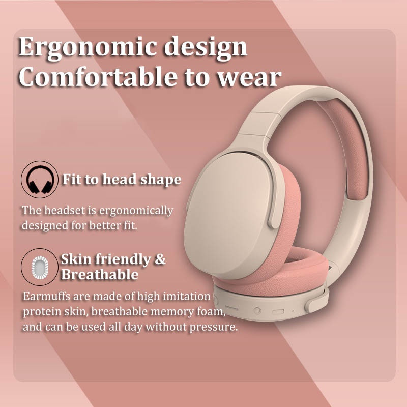 SPRISE หูฟังไร้สายบลูทูธสีสันสดใสหูฟังเสียงเด็ก Cancelling Gaming เพลงพับ Over Ear ชุดหูฟังกีฬาพร้อมไมโครโฟน 2961
