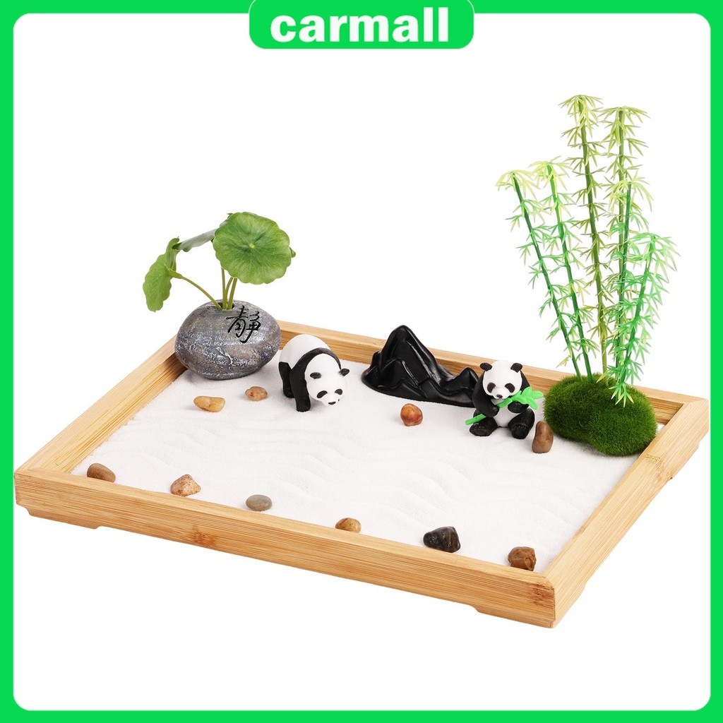 Panda Zen Gardens Rake Decor ผ่อนคลาย Mini Zen Garden Kit สําหรับโต๊ะทํางาน SHOPSBC6644