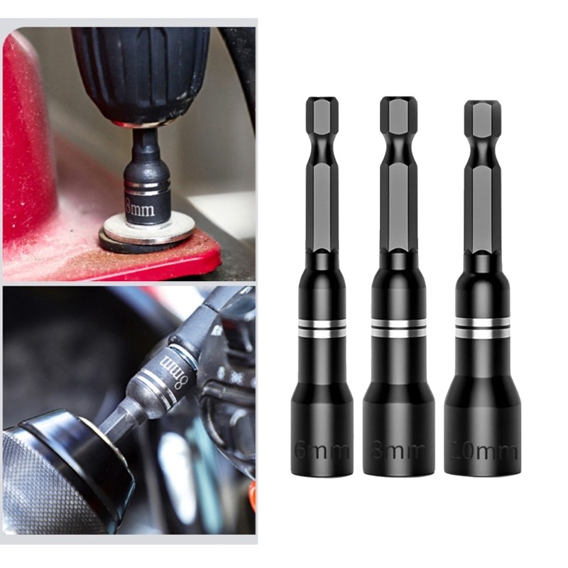 HL Magnetic Power Nut Driver Drill Bit Set Hex Socket Adapter Bolt Driver Repairing